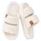 thumbnail image 1 of Pantuflas EverFoams para mujer, peludas, abiertas en la punta, con espuma viscoelástica, 1 of 7