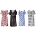 Sleep wear Womens Snap Front Nightgown Housecoat Cotton Duster Short
