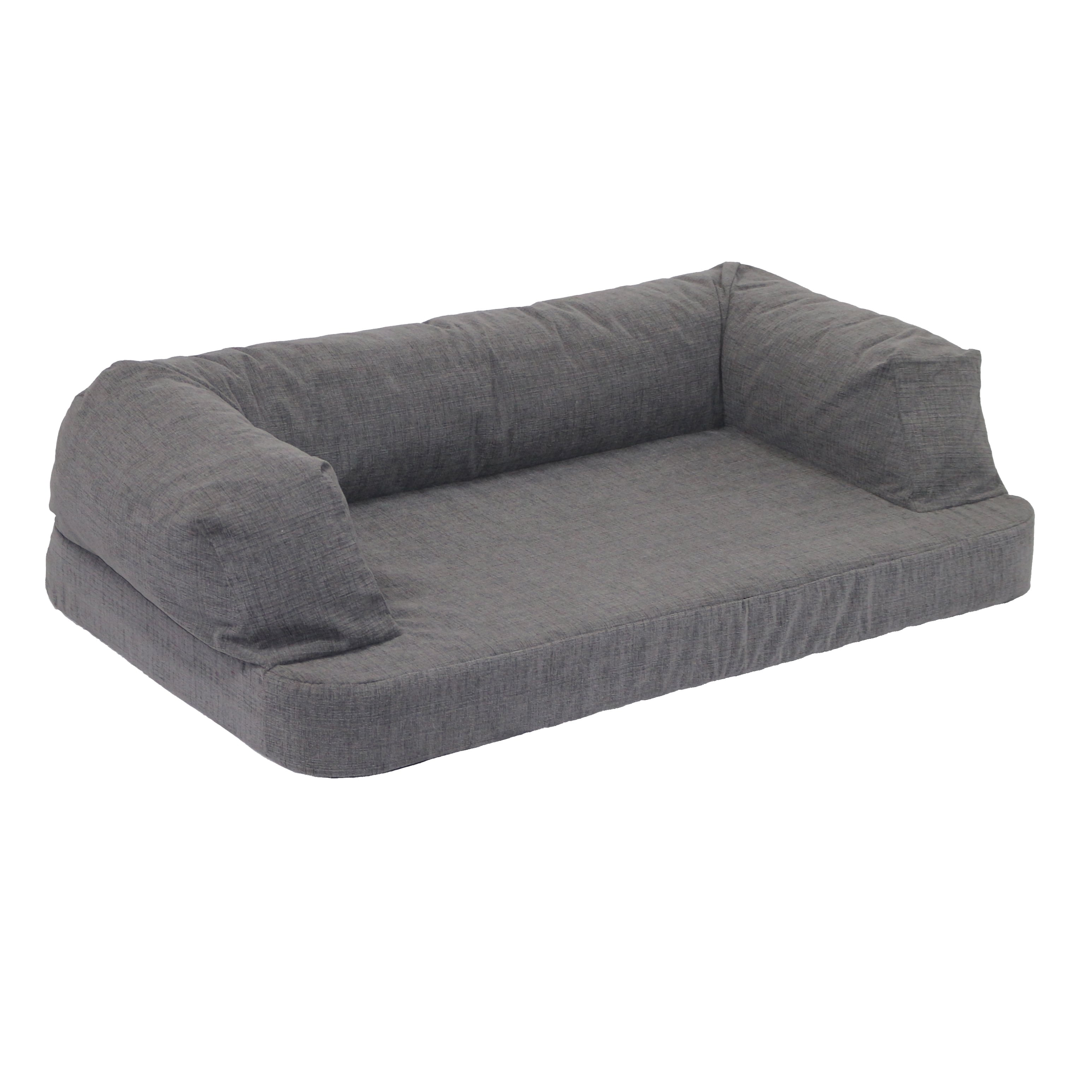 large orthopedic dog bed with bolster