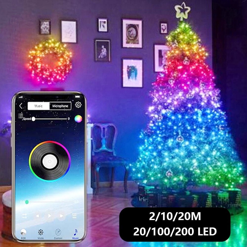 Christmas Tree Decoration Light Custom LED String Lights App Remote Control Xmas 