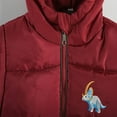 thumbnail image 6 of fnnxnal Infant Red 2T Dinosaur Padded Jacket, Warm Winter Coat with Horned Hood, Zip-Up for Toddlers, 6 of 9