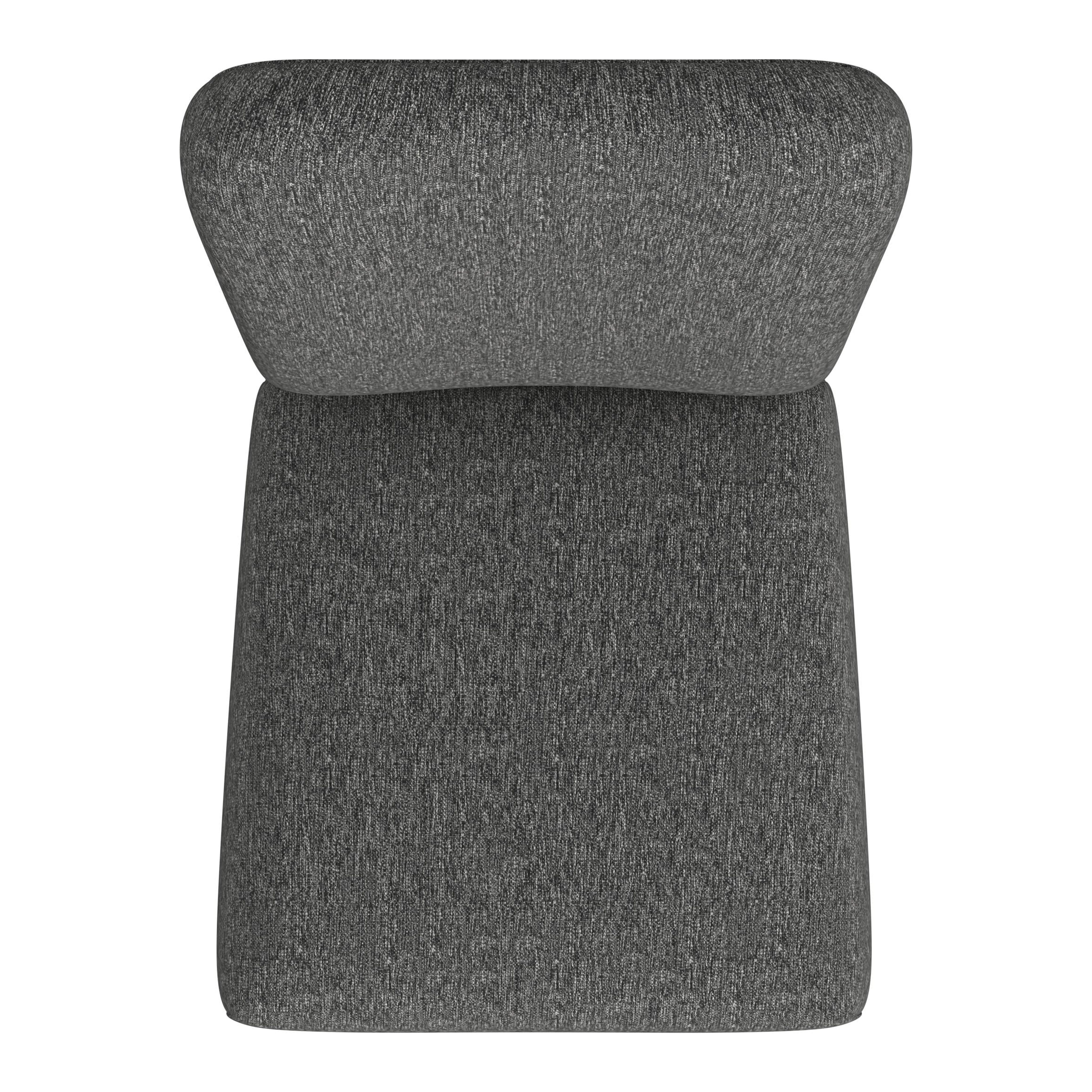 HomePop Rounded Back Upholstered Dining Chair, Set of 2, Black