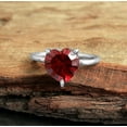 thumbnail image 2 of Red Zircon Ring, Heart Ring, Silver Jewelry, Statement Ring, 925 Sterling Silver, Women Ring, 2 of 3