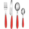 thumbnail image 1 of Ensemble de 24 Couverts en Acier Inoxydable avec Poignées Colorées - 6 Fourchettes, 6 Couteaux à Dîner, 6 Cuillères à Dîner, 6 Cuillères à Café - Ex07 (Rouge X 24), 1 of 5