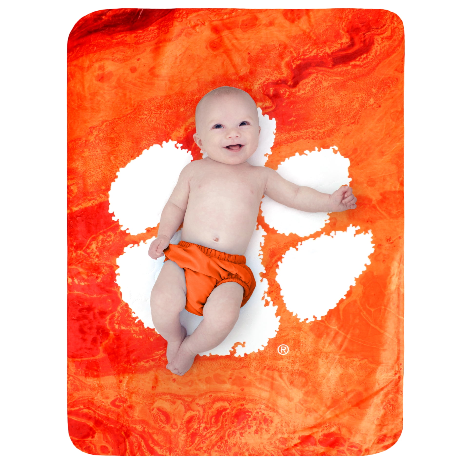 College Covers Clemson Tigers Sublimated Soft Throw Blanket, 30" x 40"
