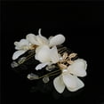 thumbnail image 4 of Joyería de boda Sunnimix Peine de pelo de Tela Flor perlas Clip Beige, 4 of 8