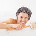 thumbnail image 2 of OULII 3PCS Shower Caps for Women with Durable PEVA Material, 2 of 7