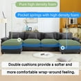thumbnail image 6 of IPKIG Sectional Sofa Comfy Cloud Couch for Living Room with Pillows, Modern Velvet Sofa Sleeper Deep Couches with Two Ottoman (Grey, 6-Seat), 6 of 10