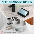 thumbnail image 2 of soap dish，bar shower soap holder for shower wall，shower soap dish kitchen soap tray，Silicone, white two-pack, 2 of 4