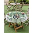thumbnail image 4 of Outdoor Tablecloth with Umbrella Hole for Patio/Picnic/Party/Camping, Eucalyptus Leaves Waterproof Table Cloth Round Cover Washable, Sage Green Botanical Watercolor (Dia 54"), 4 of 8