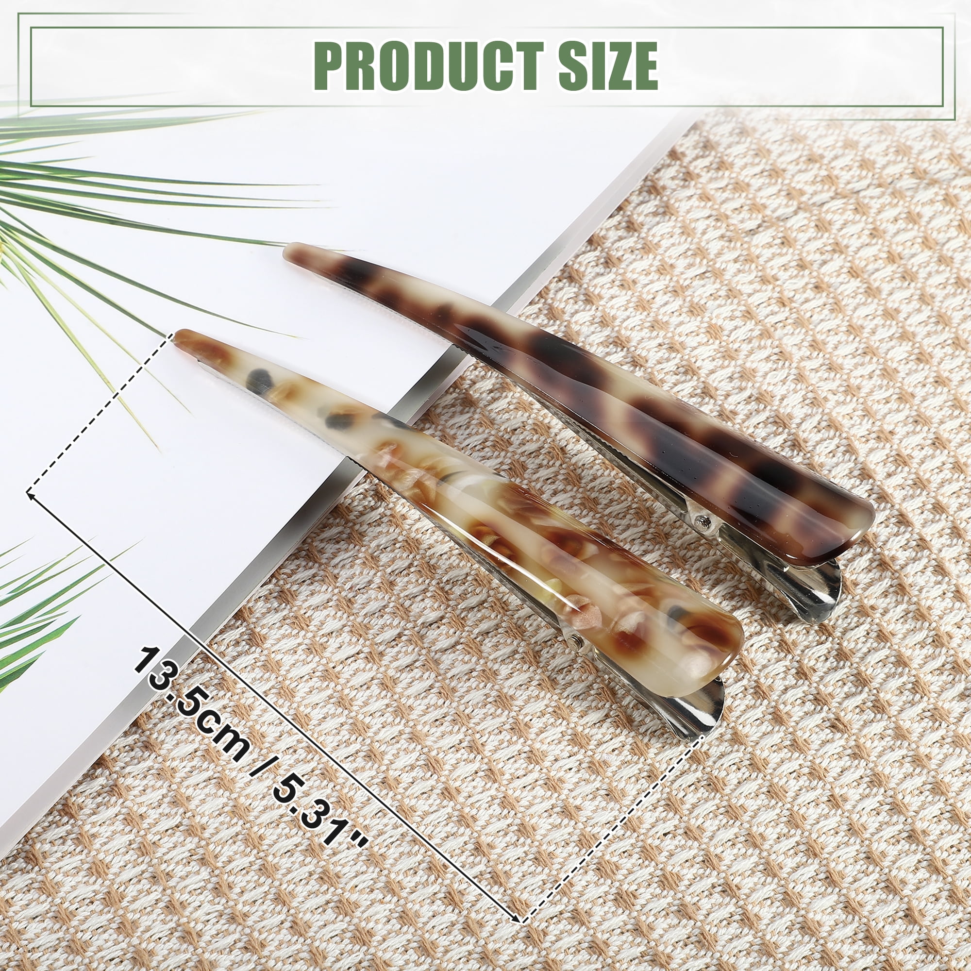 Unique Bargains 2Pcs Long Metal Duckbill Hair Clips Large Duckbill Hair Clips Coffee