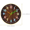 OHOIOLLA Silent Coffee Wooden Wall Clock for Home Decor with Arabic ...