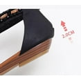 thumbnail image 4 of Women's Rhinestone Sandals Zipper Strappy Ankle High Flat Sandals Shoes, 4 of 4