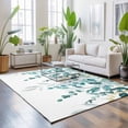 thumbnail image 3 of Area Rugs 4'x6'. Teal Eucalyptus Carpet Runner Indoor Outdoor Rugs Home Decor Aesthetic, Watercolor Spring Weeping Botanical Non Slip Mats Washable Accent Rug for Living Room Bedroom, 3 of 8