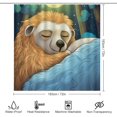 thumbnail image 2 of 4PCS Colorful Sleeping Sloth Bathroom Set with Rugs and Toilet Lid Cover Retro Fantasy Cute Animal Waterproof Shower Curtain Set for Bathroom Decor, Style-2, 2 of 8