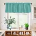 thumbnail image 5 of 3 Piece Kitchen Curtains and Valances Set Vintage Teal Green Cafe Curtains 24 Inch Length Farmhouse Retro Solid Color Linen Texture Valance & Tier Curtain for Living Room Bedroom 54"x18"+27"x24"*2, 5 of 6