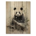 thumbnail image 3 of Designart "Panda Animal Asian Painting I" Asian Print on Natural Pine Wood, 3 of 5