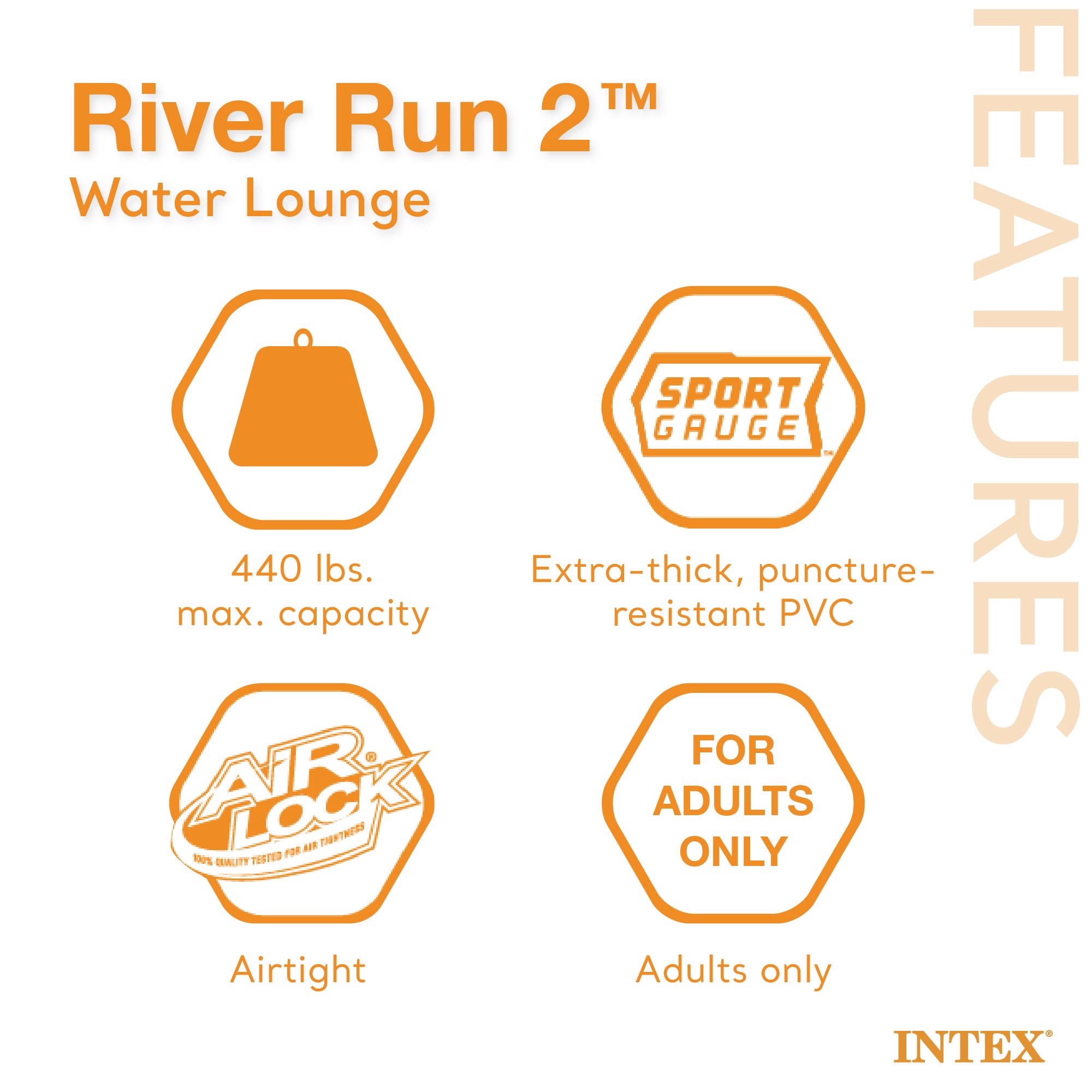 INTEX River Run Connect Inflatable Raft (4 Pack) + 2 Person Cooler Tube