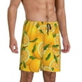 thumbnail image 2 of Gaeub Yellow Limes Printed Men's Short Pajama Pants, Lightweight Lounge & Sleep Bottoms Keep You Cool - Medium, 2 of 9