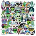 thumbnail image 1 of 10/30/50Pcs/Set Aliens UFO Cartoon Stickers Skateboard Fridge Phone Guitar Laptop Travel Luggage Classic Toy Decal StickerChina Gong Bohan LED, 1 of 1