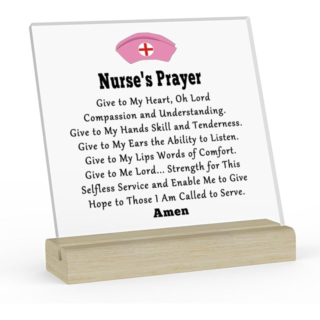 Nurse Prayer Gifts Christian Gift For Nurse Acrylic Sign Decor Inspirational Nurse Gifts Religious Nurse Gift Thank You Gifts For Nursing Assistants Rn Nurse Keepsake Gift Appreciation Gift