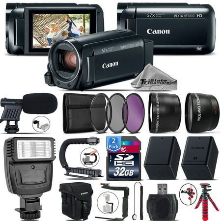 Hf Low Pass Filter - Canon VIXIA HF R 800 HFR 800 Camcorder Black + MIC + Filter Kit + Flash + 64GB