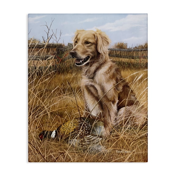 Stupell Industries Hunting Dog & Pheasant Animals Painting Wrapped Canvas Art Print Wall Art, 16 x 20