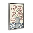 thumbnail image 3 of Stupell Industries Flower Vase on Minimal Checkered Gray Framed Floater Canvas Wall Art design by JJ Design House LLC, 25 x 17, 3 of 9