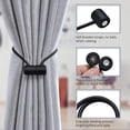 thumbnail image 5 of 4 Pack Magnetic Curtain Tiebacks 16 Inch Modern Handmade Weave Rope Curtain Holdbacks Convenient Decorative Curtain Drape Tie Backs for Home and Office Window Drapery (Black), 5 of 5