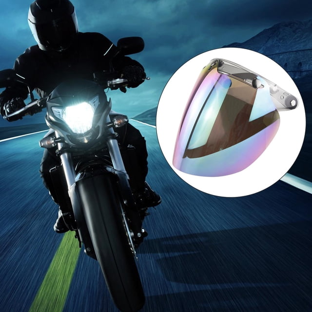 Motocicleta 3 Snap Visor para cascos de motocicleta abiertos Lens Flip , Windscreen Bubble Lens Visor shamjiam escudo de visera