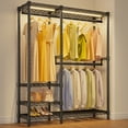 thumbnail image 4 of VIPEK V2L Garment Rack Heavy Duty Clothes Rack with Dimmable LED Lights, 3000K Warm White, Portable Closet Wardrobe Freestanding Metal Clothing Rack, Max Load 700lbs, Black, 4 of 7