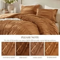 thumbnail image 3 of Brown King Comforter Set 3-Piece, Microfiber Bedding with Ruffled Design, All-Season Comfort, 3 of 19