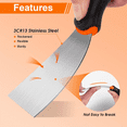 thumbnail image 3 of Stainless Steel Paint Scraper Tools, Drywall Knife Set for Removing Wallpaper, Repairing Drywall, Applying Putty, 3 of 7