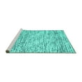 thumbnail image 2 of Ahgly Company Machine Washable Indoor Square Abstract Turquoise Blue Contemporary Area Rugs, 4' Square, 2 of 4