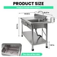 thumbnail image 3 of Free Standing Single Bowl Sink, Commercial Kitchen Sink with Drawer and Cold and Hot Faucet(360°), 40 Inch Stainless Steel Utility Sink with Workbench for Indoor & Outdoor Spaces, 3 of 14