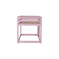 thumbnail image 5 of Mirightone Wooden Twin over Twin Bunk Floor Bed with Ladder, Low Bunk Bed Floor Twin over Twin, Upper Bed with Slats, Pink, 5 of 7
