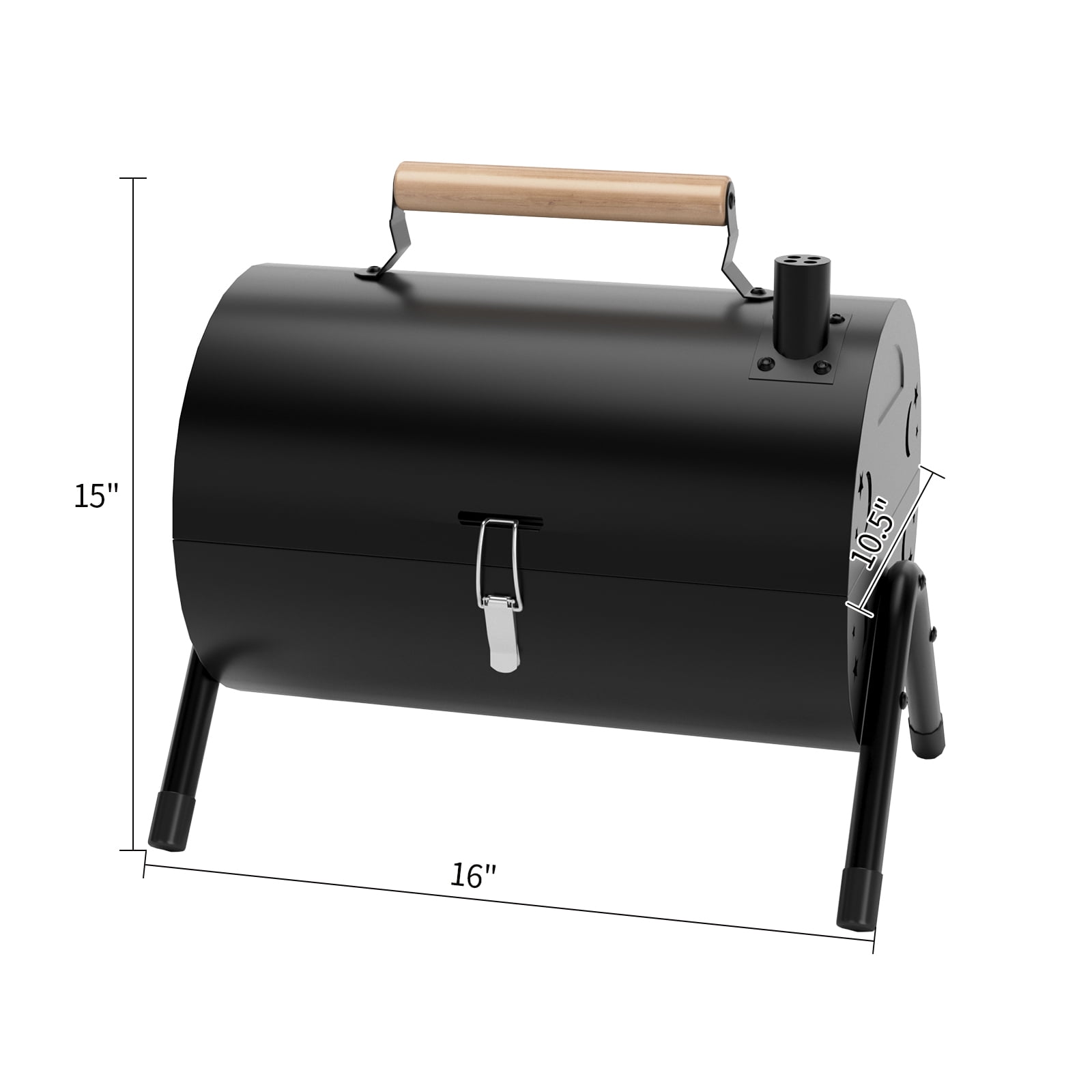 Capri Portable Charcoal Grill with Chimney, Small BBQ Grill Double Sided BBQ Area, Mini Tabletop Charcoal Barbecue Grill for Outdoor Camping Backyard Party BBQ Cooking, Easy to Carry and Assembly