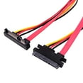 thumbnail image 2 of Cablecc Down Angled SATA III 3.0 7+15 22 Pin SATA Male to Female Data Power Extension Cable 30cm, 2 of 3