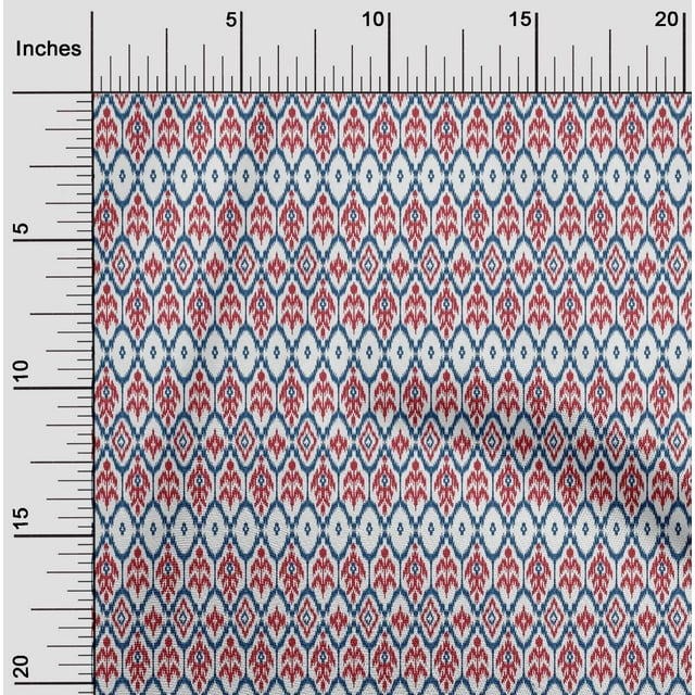 oneOone Tissu Georgette Viscose Imprimé Géométrique Ikat 1 Yard 42 Pouces de Large