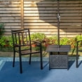 thumbnail image 6 of SUMMIT LIVING Outdoor Metal Bistro Side Table Patio End Table with Umbrella Hole, Black, 6 of 7