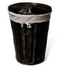 Large Wicker Laundry Hamper in Black, Your Pick of Liner Colors