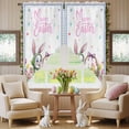 thumbnail image 5 of Happy Easter Swag Valance Curtains Watercolor Rabbits Chicken Eggs Floral Colored Plaid Rod Pocket Swag Curtains Small Window Treatments for Kitchen Bathroom Bedroom 36" W x 45" L, 2 Panels, 5 of 9