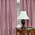 thumbnail image 5 of Designer Home Window Panel Curtain Checkered Kitchen Drape Tie-Up Shade Plaid Gingham Check Burgundy 42" x 63", 5 of 5