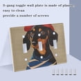 thumbnail image 3 of Yayeee Toggle Light Switch Wall Plate 2-Gang 4.56"x4.48" Decorative Outlet Cover, Dog Artist, 3 of 7