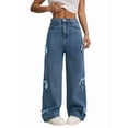 thumbnail image 3 of Baggy Jeans for 2026 Woman Tie Jeans High Waist Wide Leg Loose Pants Casual Streetwear S, 3 of 8