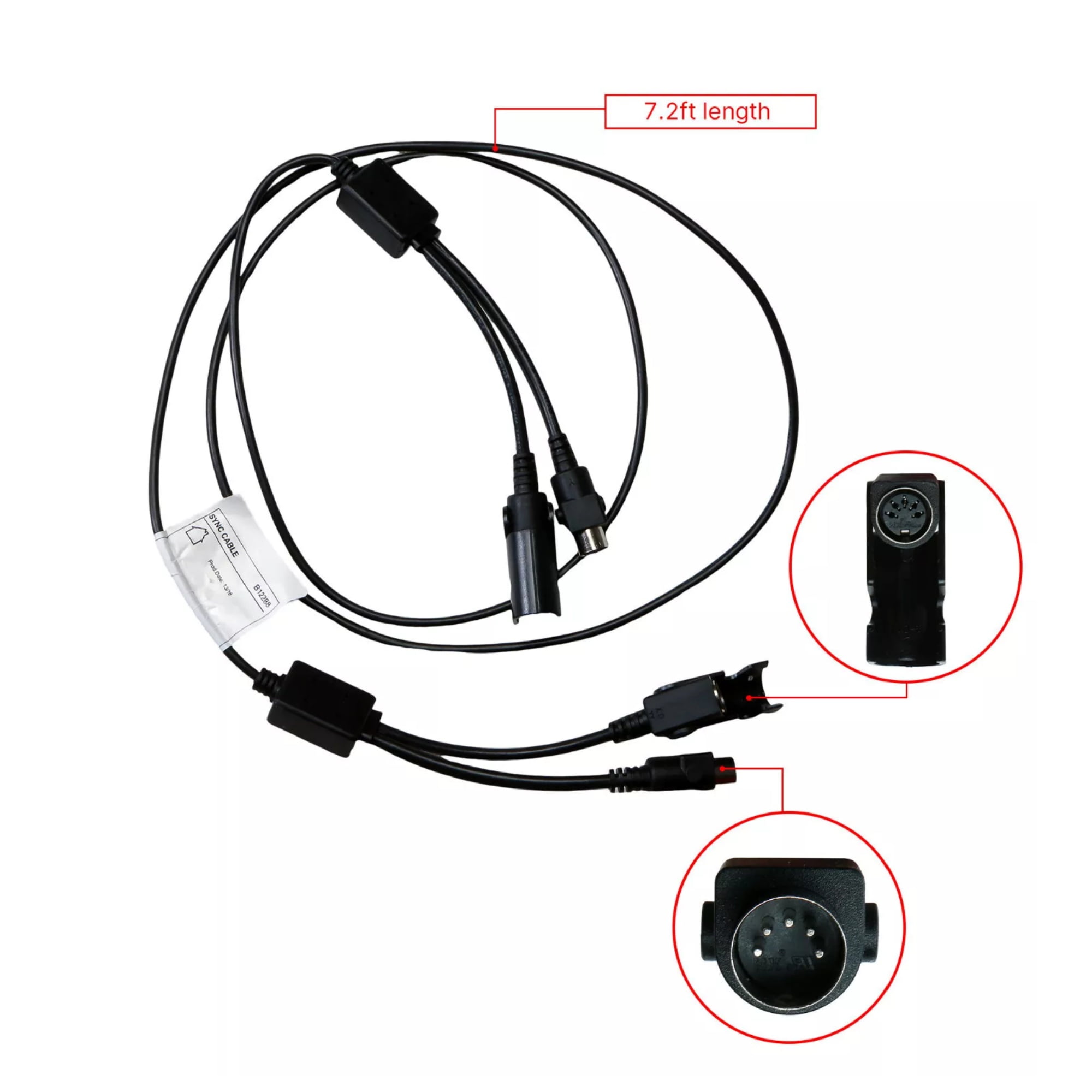 Musheng Electric Adjustable Bed Base Sync Cord Replacement, 7.2 Ft Cord, Power Cable, Single Piece, with Adjustable Bed Base Sync Cord, Black, New, 1 Count