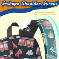 thumbnail image 5 of Fireman and Cone Blue Pattern 17" Waterproof Oxford School Backpacks for Teens, S-Shape Padded Straps, for School, Travel, Hiking, Camping, 5 of 5