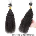 thumbnail image 3 of SEGO Micro Loop Thick Hair Extensions Remy Real Human Hair Brazilian Hair Kinky Straight 100 Strands Micro Rings Hair Extensions Natural Black, 3 of 8