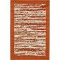 thumbnail image 2 of Unique Loom Moderne Collection Sculptée Frontière Transitionnel Tapis d'Intérieur et d'Extérieur, 4 x 6 Pieds, Terre Cuite/beige, 2 of 5