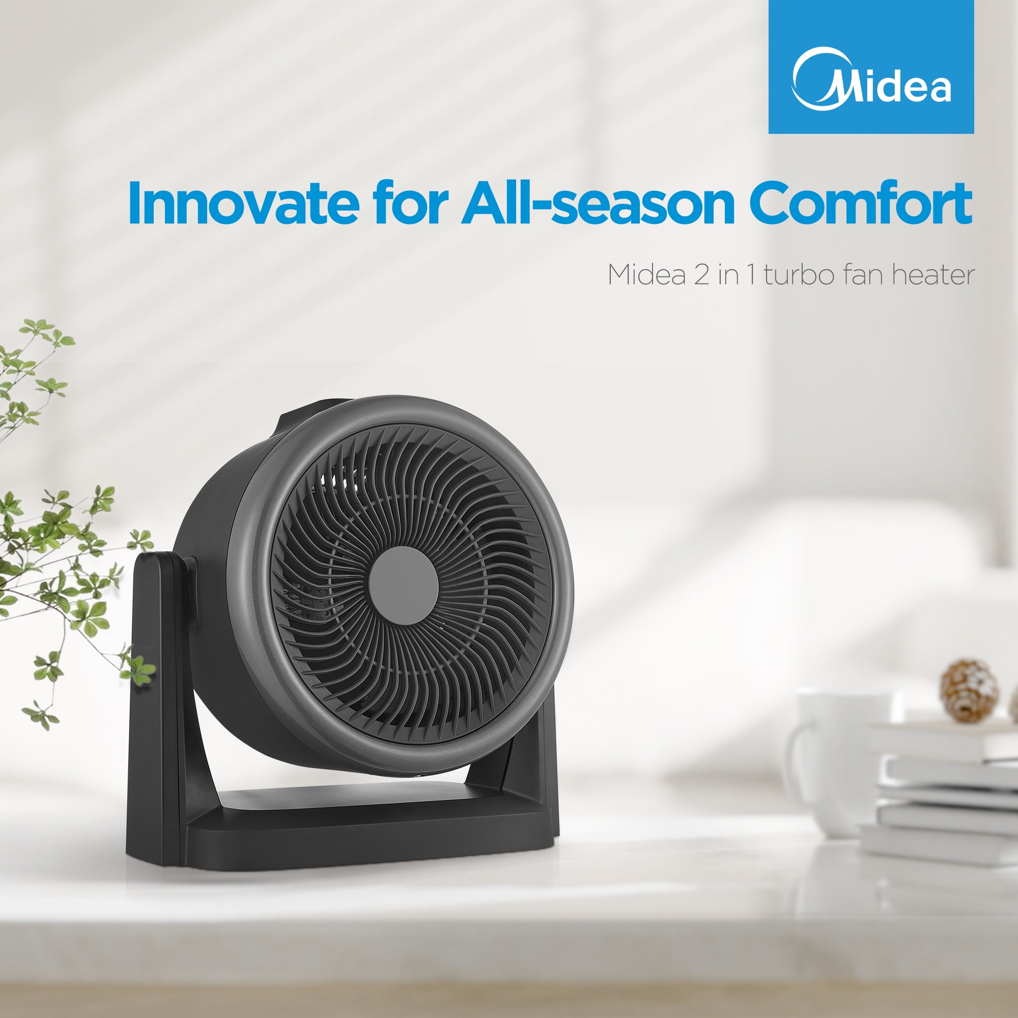 Buy Midea 2-in-1 Turbo Heater Fan Black at Ubuy Ghana